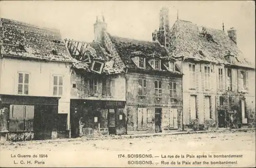 Soissons Rue Paix Zerstoerung *