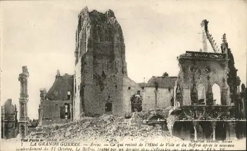 Arras Beffroi Hotel de Ville Zerstoerung *