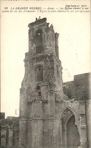 Arras Grande Guerre Eglise  *