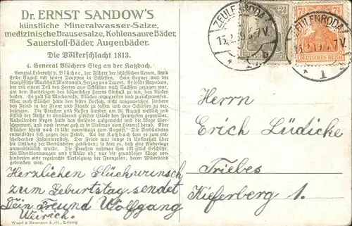 Werbung Militaria Dr Ernst Sandow Mineralwasser Kat. Werbung