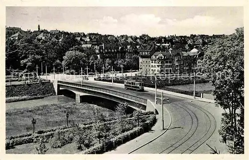 Strassenbahn Pforzheim Hindenburg Bruecke  Kat. Strassenbahn