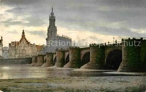 Verlag Photochromie Nr. 1500 Alt Dresden Augustusbruecke Hof Kirche Schloss  Kat. Verlage