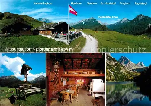 AK / Ansichtskarte Weissbach Lofer Jausenstation Kallbrunnalm am Diesbachstausee Alpenpanorama Wegekreuz Kat. Weissbach bei Lofer