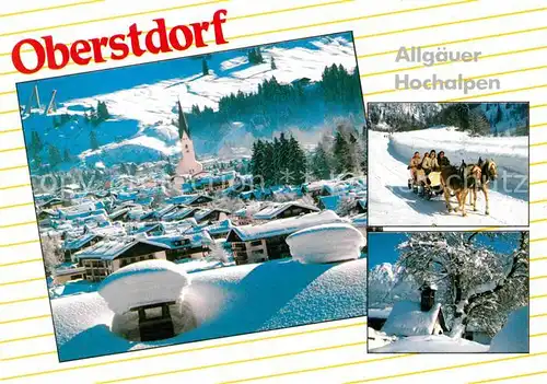 Oberstdorf mit Pferdeschlitten  Kat. Oberstdorf