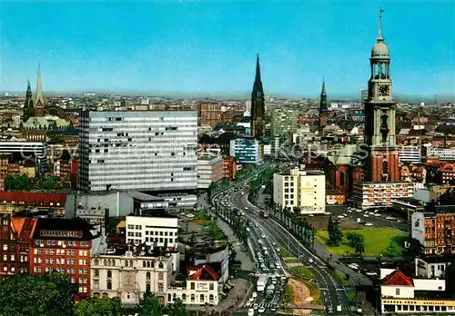 Hamburg Ost West Strasse mit Tuermen der Stadt Kat. Hamburg