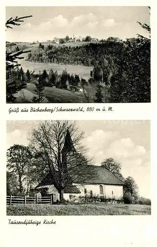 Buchenberg Koenigsfeld Schwarzwald Panorama 1000jaehrige Kirche Kat. Koenigsfeld im Schwarzwald