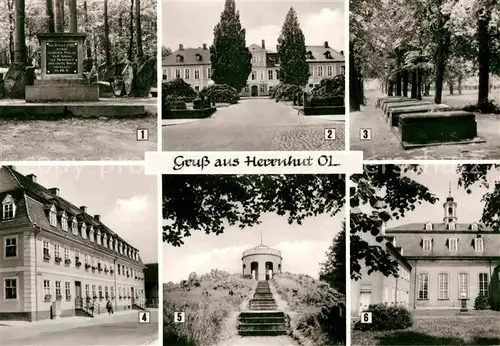 Herrnhut Gedenkstein Vogtshof Zinzendorf Graeber Witwenhaus Hutberg Altan Kirchensaal Kat. Herrnhut