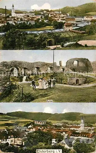 AK / Ansichtskarte Elsterberg Vogtland Panorama Ruine Teilansicht Kat. Elsterberg Vogtland