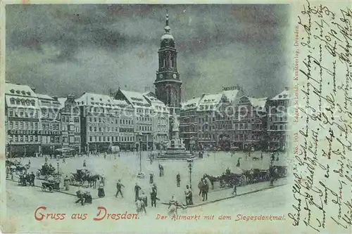 AK / Ansichtskarte Dresden Altmarkt mit Siegesdenkmal Kat. Dresden Elbe