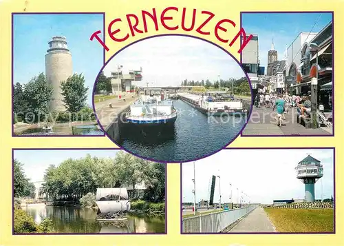 AK / Ansichtskarte Terneuzen Leuchtturm Wachturm Hafen Ortspartie Kat. Terneuzen