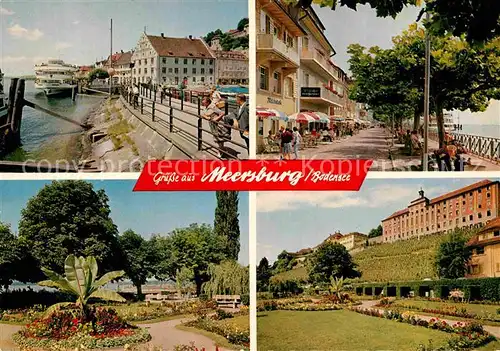 AK / Ansichtskarte Meersburg Bodensee Hafen Promenade Parkanlagen Schloss Kat. Meersburg