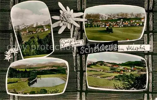 AK / Ansichtskarte Scheidegg Allgaeu Panorama Bergsee Teilansicht  Kat. Scheidegg