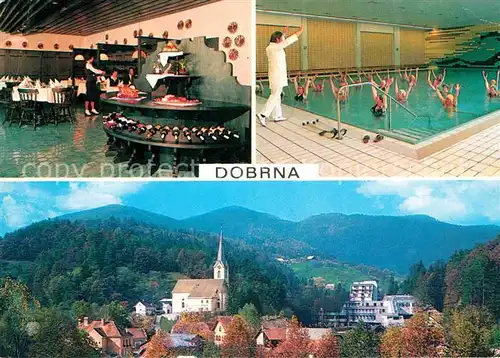 AK / Ansichtskarte Dobrna Ortsansicht mit Kirche Hotel Restaurant Hallenbad Wassergymnastik Kat. Slowenien