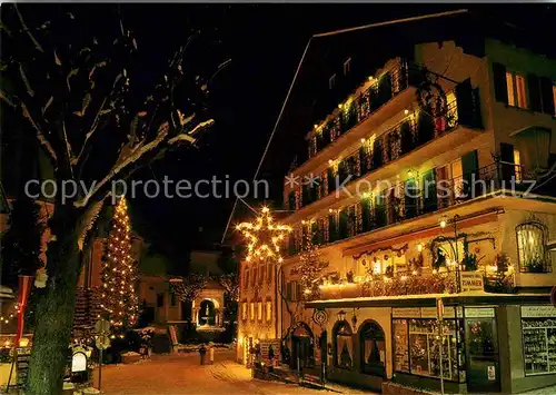 AK / Ansichtskarte St Wolfgang Wolfgangsee Hotel Schwarzes Roessl zur Weihnachtszeit Nachtaufnahme Kat. St. Wolfgang im Salzkammergut