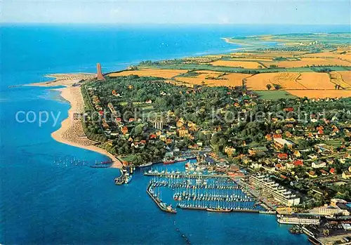 AK / Ansichtskarte Laboe Ostseebad Hafen Marine Ehrenmal Fliegeraufnahme