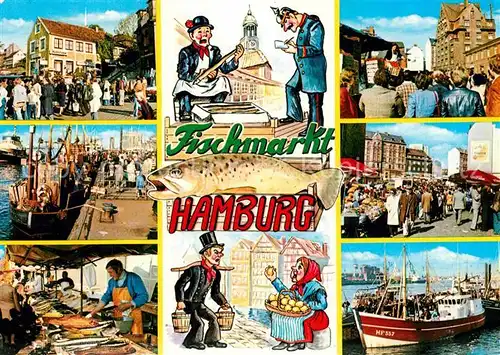 AK / Ansichtskarte Hamburg Fischmarkt Hafen  Kat. Hamburg