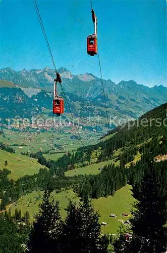 AK / Ansichtskarte Seilbahn Birg Engstligenalp Talstation Adelboden Maennlifluh Winterhorn  Kat. Bahnen