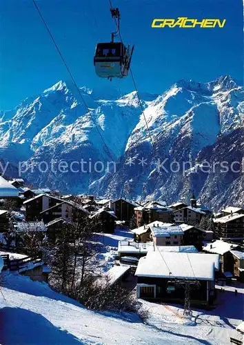 AK / Ansichtskarte Seilbahn Hannigalp Graechen Weisshorn Bishorn Barrhoerner  Kat. Bahnen