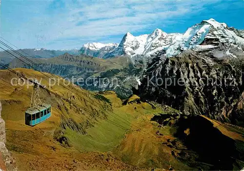 AK / Ansichtskarte Seilbahn Schilthorn Birg Eiger Moench Jungfrau Muerren  Kat. Bahnen