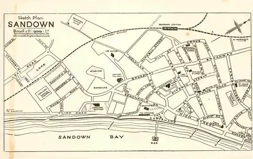 AK / Ansichtskarte Sandown Isle of Wight Sketch Plan Kat. Isle of Wight