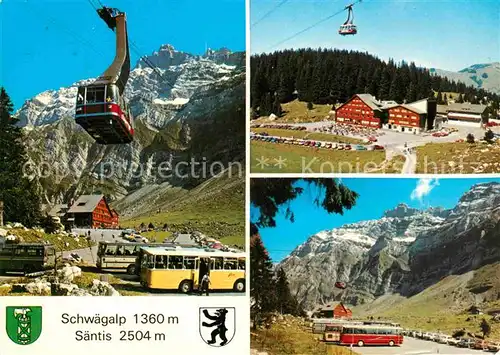 AK / Ansichtskarte Seilbahn Saentis Restaurant Schwaegalp Postbus  Kat. Bahnen