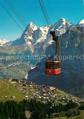 AK / Ansichtskarte Seilbahn Schilthorn Muerren Eiger Moench Jungfrau Kat. Bahnen