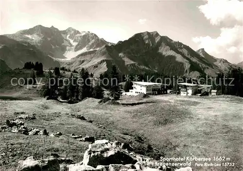 AK / Ansichtskarte Schroecken Vorarlberg Sporthotel Koerbersee Bregenzerwald Alpenpanorama Kat. Schroecken