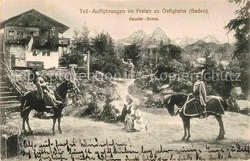 AK / Ansichtskarte oetigheim Volksschauspiel Tell Auffuehrung Gessler Scene Kat. oetigheim