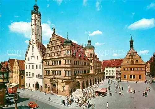 AK / Ansichtskarte Rothenburg Tauber Altes und Neues Rathaus Kat. Rothenburg ob der Tauber