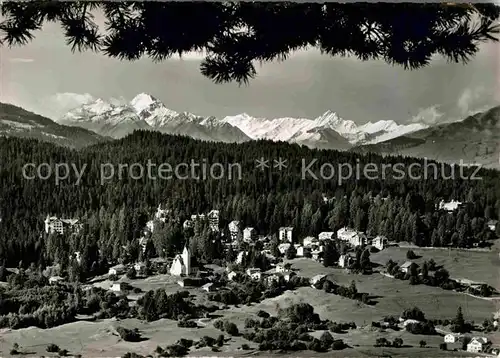 AK / Ansichtskarte Flims Waldhaus mit Oberlaender Bergen Alpenpanorama Kat. Flims Waldhaus