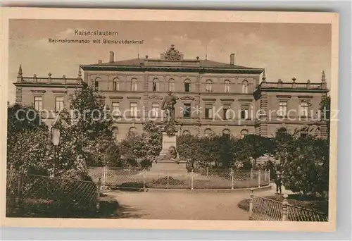 AK / Ansichtskarte Kaiserslautern Bezikkskommando Bismarckdenkmal Kat. Kaiserslautern