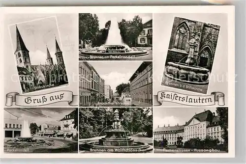 AK / Ansichtskarte Kaiserslautern Stiftskirche Fackelrondell Brunnen am Waldschlosschen Kat. Kaiserslautern