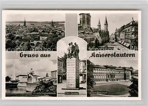 AK / Ansichtskarte Kaiserslautern 23 Denkmal Marktstrasse Stiftskirche Gewerbemuseum Kat. Kaiserslautern