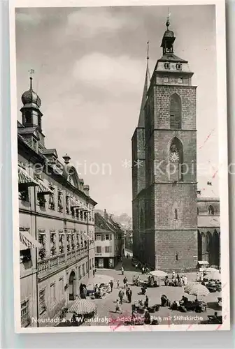 AK / Ansichtskarte Neustadt Weinstrasse A.H. Platz Stiftskirche Kat. Neustadt an der Weinstr.