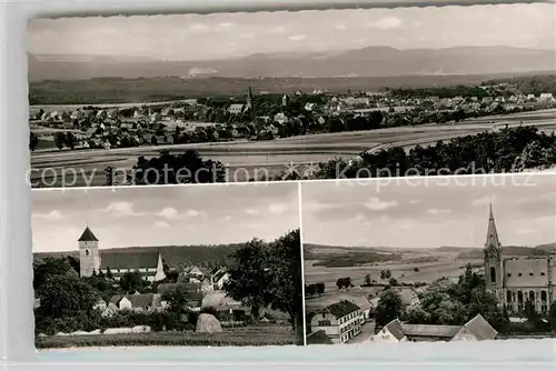 AK / Ansichtskarte Weilerbach Kaiserslautern Protestantische und Kath Kirche Panorama