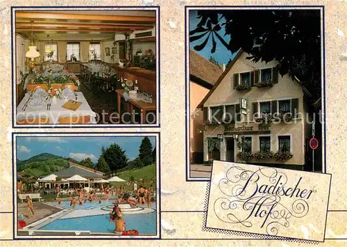 AK / Ansichtskarte Oppenau Restaurant Badischer Hof  Kat. Oppenau Schwarzwald