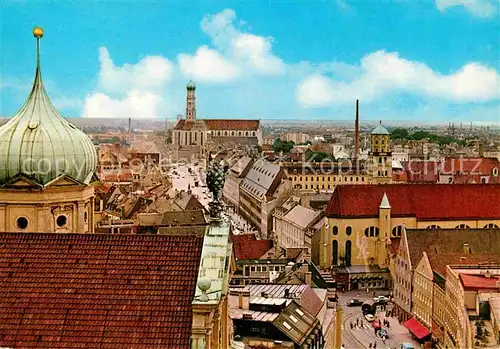 AK / Ansichtskarte Augsburg Blick vom Perlachturm Maximilianstrasse St Ulrich Kirche Kat. Augsburg