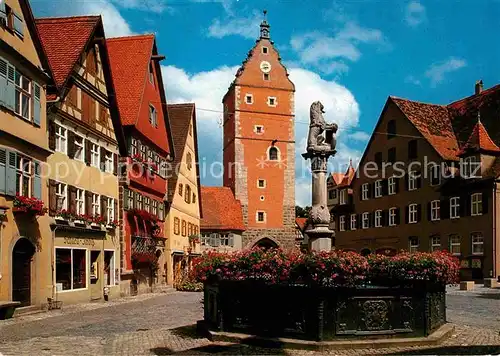 AK / Ansichtskarte Dinkelsbuehl 1000jaehrige Stadt Loewenbrunnen Altstadt Kat. Dinkelsbuehl