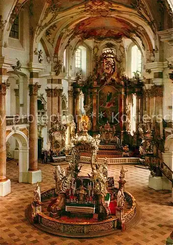 AK / Ansichtskarte Vierzehnheiligen Wallfahrtskirche Basilika Erbauer Balthasar Neumann 18. Jhdt. Innenansicht Kat. Bad Staffelstein