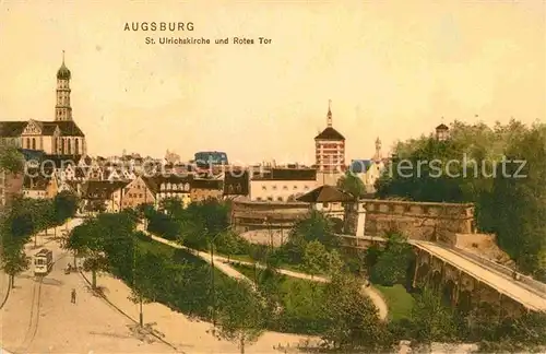 AK / Ansichtskarte Augsburg St Ulrichskirche und Rotes Tor Kat. Augsburg