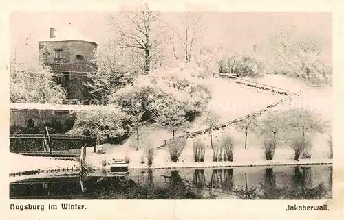 AK / Ansichtskarte Augsburg Jakoberwall im Winter Kat. Augsburg