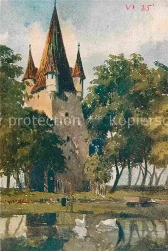 AK / Ansichtskarte Augsburg Fuenfgrat Turm Gemaelde Kat. Augsburg