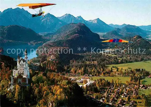 AK / Ansichtskarte Drachenflug Drachenflieger Tegelberg Koenigsschloss Alpsee Schwansee  Kat. Flug