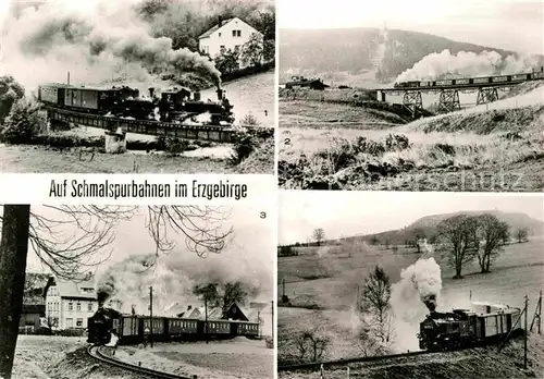 AK / Ansichtskarte Lokomotive Streckewalde Oberwiesenthal Neudorf Cranzahl Baerenstein  Kat. Eisenbahn