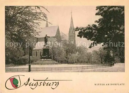 AK / Ansichtskarte Augsburg Winter am Domplatz Kat. Augsburg