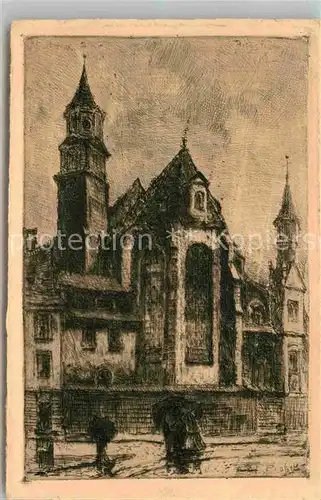 AK / Ansichtskarte Augsburg Kirche Zeichnung Kat. Augsburg