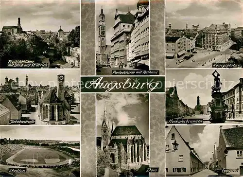 AK / Ansichtskarte Augsburg Perlachturm Rathaus Jakoberstrasse  Kat. Augsburg