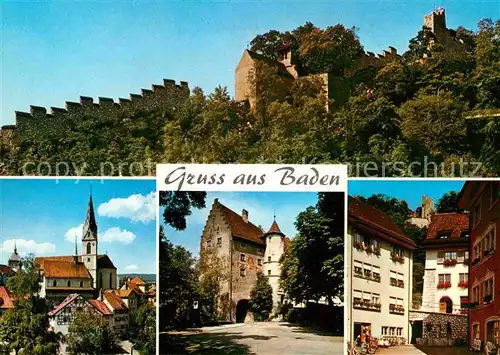 AK / Ansichtskarte Baden AG Burgruine Kirche Altstadt Tor Kat. Baden