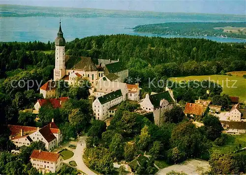 AK / Ansichtskarte Kloster Andechs Fliegeraufnahme mit Ammersee Kat. Andechs