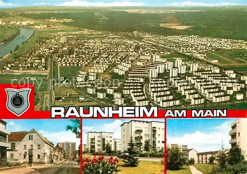 AK / Ansichtskarte Raunheim Siedlung Hochhaeuser Fliegeraufnahme Kat. Raunheim